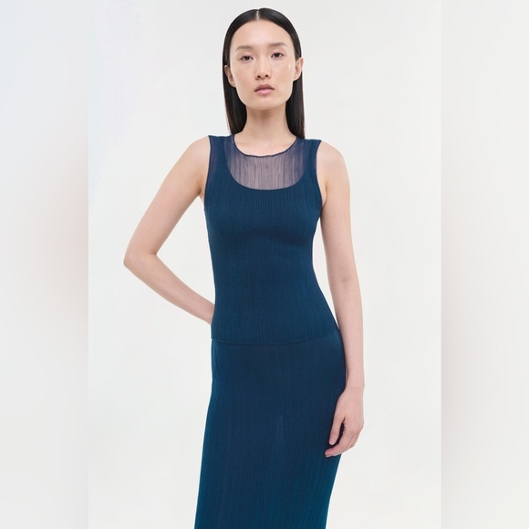 Simkhai Oakley Plisse Tank Color: CELESTIAL - Picture 2 of 9